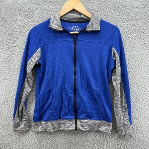 MADE FOR LIFE Women's Small‎ Blue Gray Long Sleeve Quick Dri Athletic Zip Jacket